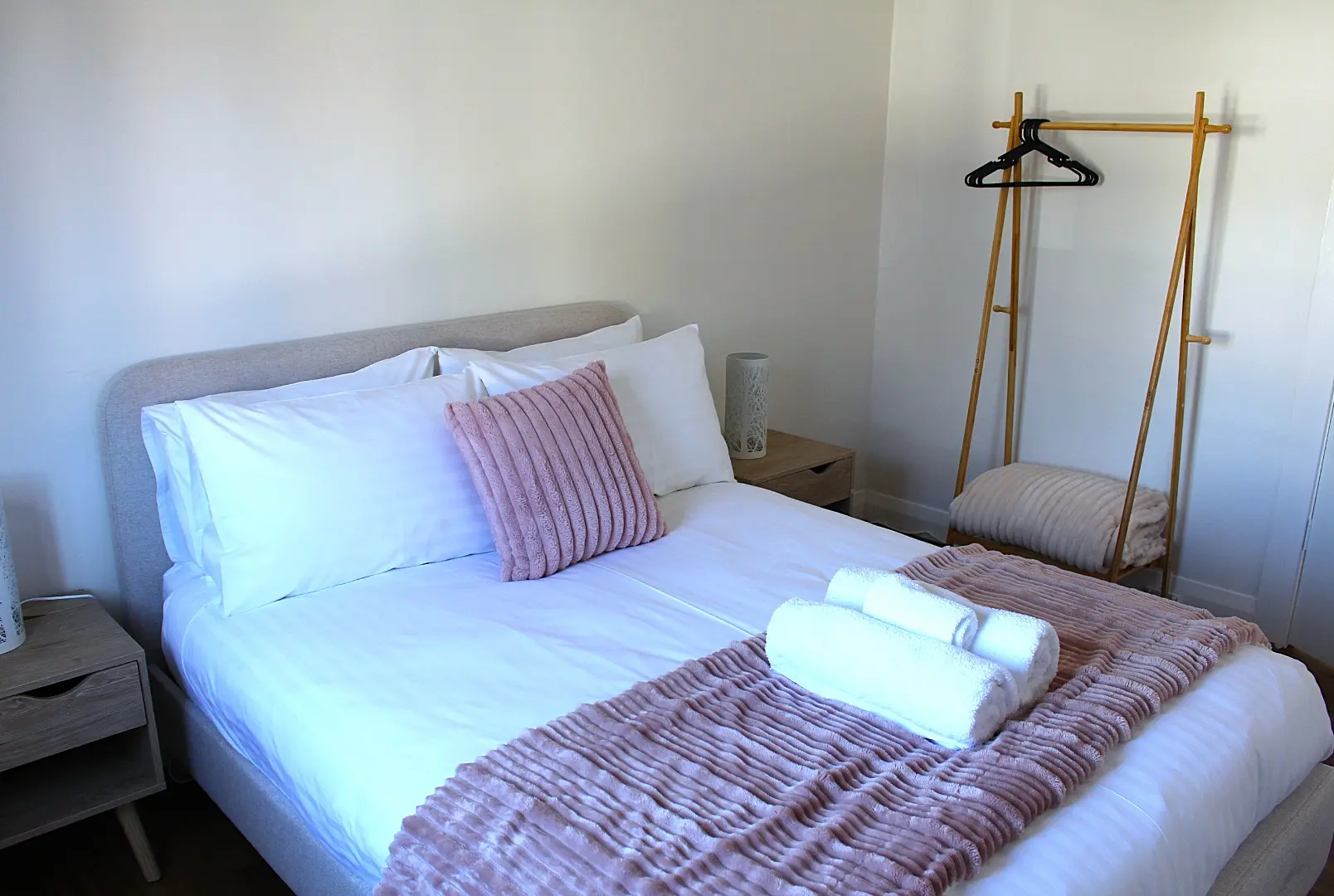 Cozy bedroom with a neatly made bed